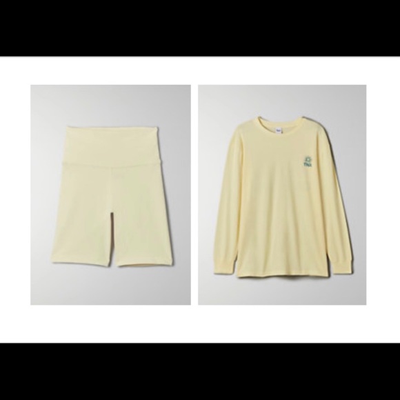 Aritzia matching yellow TNA bike short set - Picture 1 of 3